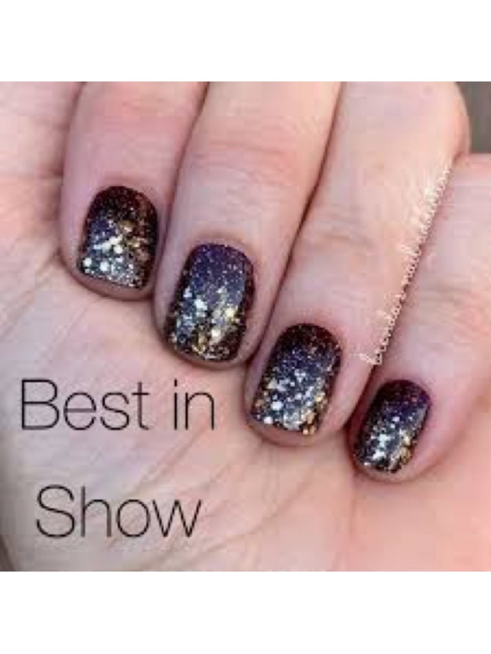 Color Street Best in Show Deep Maroon Nail Strips with Gold Speckle
